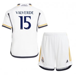 Real Madrid Federico Valverde #15 Domaci Dres za Dječji 2023-24 Kratak Rukavima (+ kratke hlače)